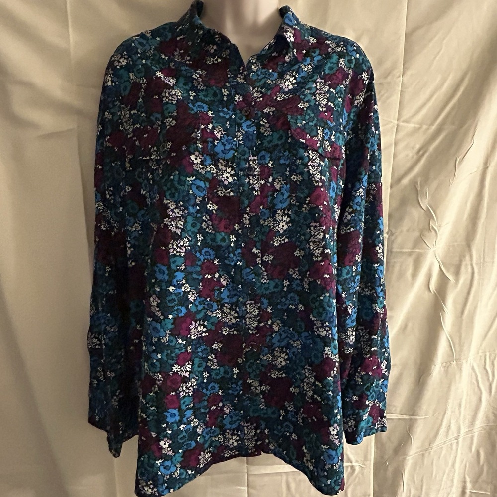 New Large New York Signature Floral Top #1882*8